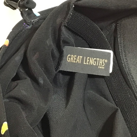 Great Lengths Swimdress Swimwear Womens 10 Black Polka Dot Tiered Bra Cups - Picture 10 of 11